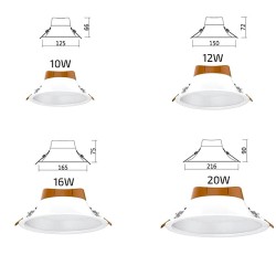Downlight LED Lux 20W (UGR19) Coupe Ø 200 mm. DLOL-21 Plafonnier LED Encastrable Rond