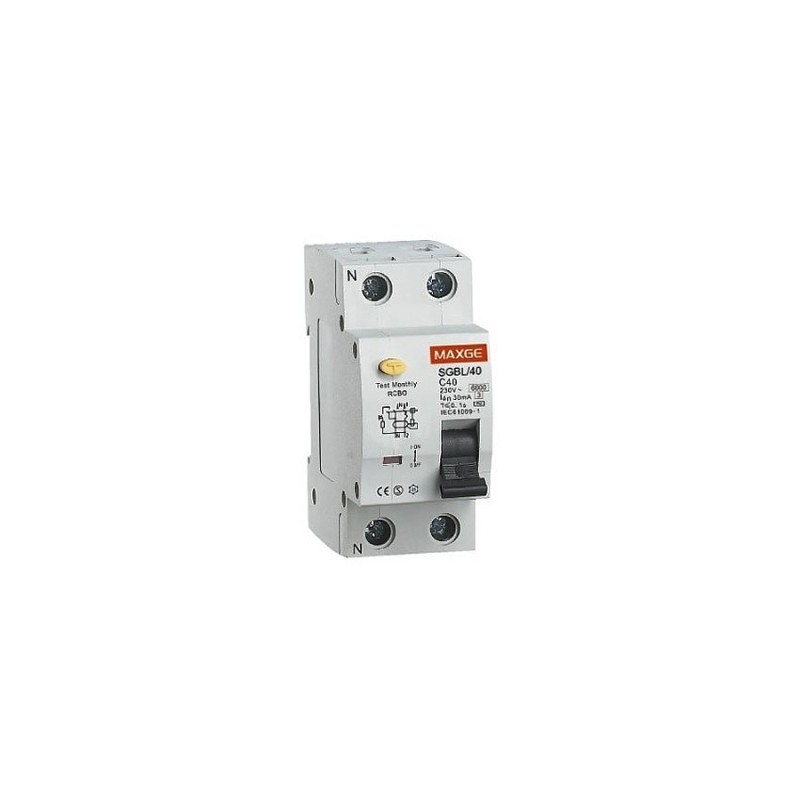 Interrupteur différentiel Résidentiel 1P+N-30mA-Clase AC-6kA : SGBLC0030 Interrupteur puissance