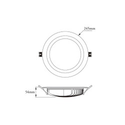 Downlight LED SAMSUNG 120lm/W Aéro 48W UGR19 LIFUD  PLAD-48-A Plafonnier LED Encastrable Rond