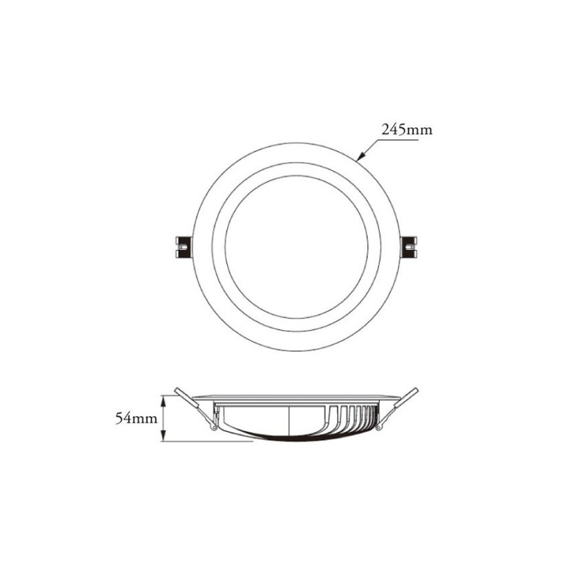 Downlight LED SAMSUNG 120lm/W Aéro 48W UGR19 LIFUD  PLAD-48-A Plafonnier LED Encastrable Rond