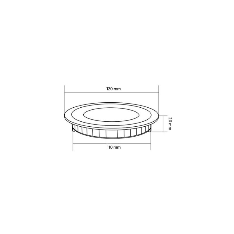 Dalle LED Ronde Extra Plate 6W Argenté Coupe Ø 110 mm , LR-PS-C6-P Plafonnier LED Encastrable Rond