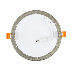 Dalle LED Ronde Extra Plate 6W Argenté Coupe Ø 110 mm , LR-PS-C6-P Plafonnier LED Encastrable Rond