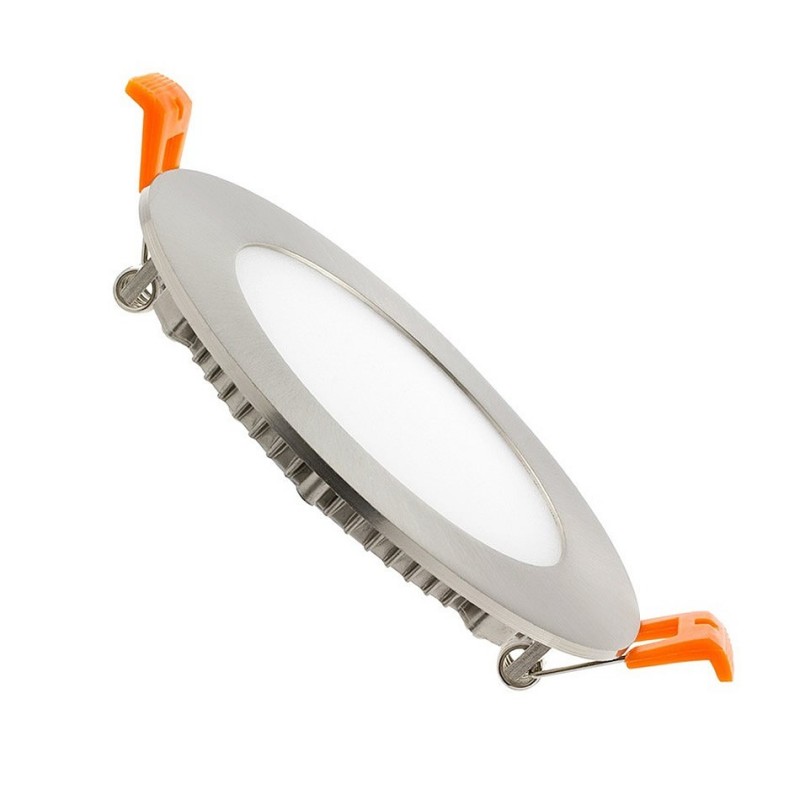 Dalle LED Ronde Extra Plate 6W Argenté Coupe Ø 110 mm , LR-PS-C6-P Plafonnier LED Encastrable Rond