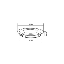 Dalle LED Ronde Extra Plate 3W Coupe Ø 75 mm , RL-PCS-3W , Plafonniers LED Encastrable Carré