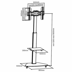 Support écran à roulette LCD 32' à 70'  Hauteur 1m80
