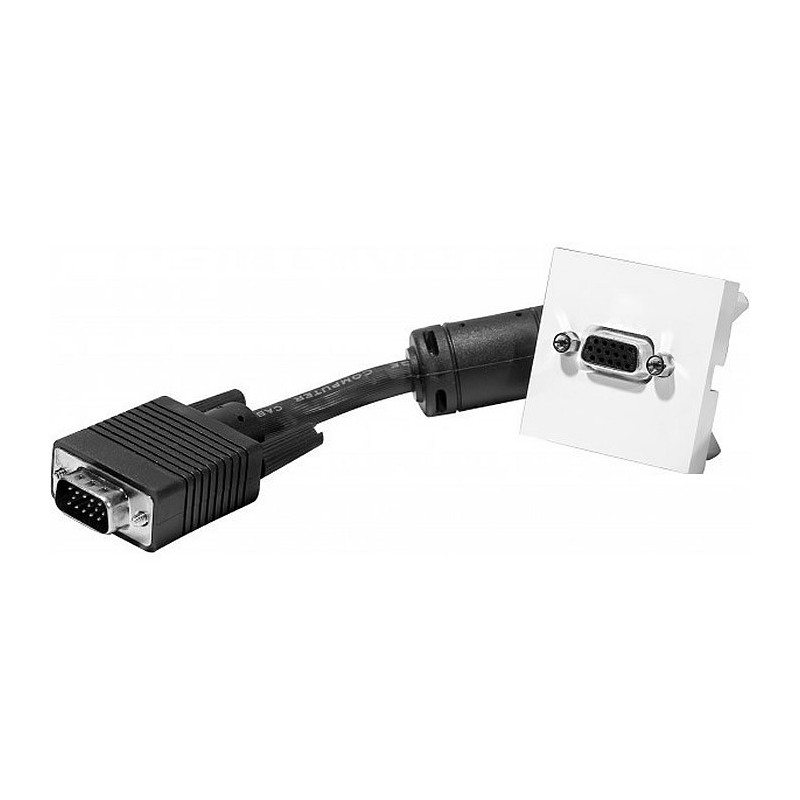 Plastron VGA F + jack 3,5 vers cable VGA M  Câble Plastron