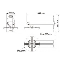 Support mural 525mm 903244  Support mural focale courte & ultra courte