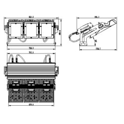 Projecteur LED PLI 7 600W 900W Projecteur LED stade de foot.Projecteur LED autoroute
