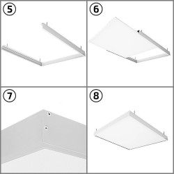 Panneau LED Slim 60x60cm 40W 3600lm + Kit en saillie. PNL-6060403200-KS