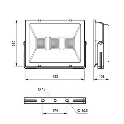 Projecteur LED Philips Floodlight Maxi 200W BVP106 FPHIL-200-BVP106 Projecteur 100W et +