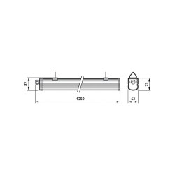 Réglette Étanche LED Philips Ledinaire Waterproof 1550mm 36W IP65 WT060C PEPHIL-1550-36-WT060C Réglette led étanche 1500