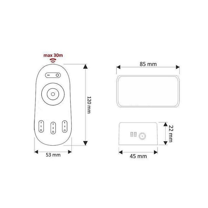 Contrôleur Tactile LED RGBW Dimmable avec Télécommande RF CTL-RGBW-RF Alimentation & Driver