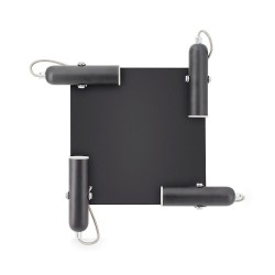 Lampe LED Plafond Orientable Bari 4 Spots 16W Noir. FL-OQ4X4N