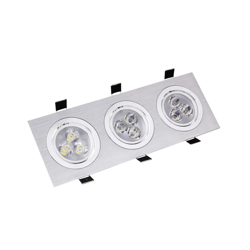 Spot LED Downlight Rectangulaire 3x3x1W. DL-B-9W