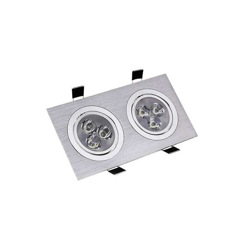 Spot LED Downlight Orientable Rectangulaire 2x3x1W . FLDR-231