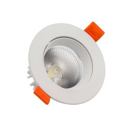Spot LED Downlight COB Orientable Rond 12W Blanc