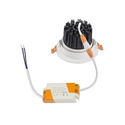 Spot LED Downlight COB Orientable Rond 12W Blanc