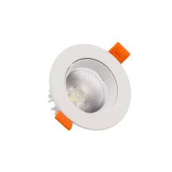 eclairage boutique,Spot LED Downlight COB Orientable Rond 7W Blanc,FC-DWNL-C7,
