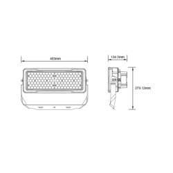 Projecteur LED Stadium Samsung 250W 130lm/W Mean Well Dimmable . FC-LED-SMG-250W-130-MN