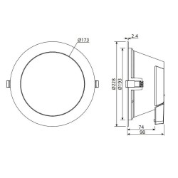 Downlight LED 25W Tª Couleur Sélectionnable (UGR19) . DL98C-8-25W