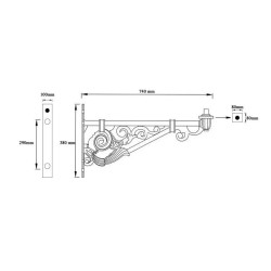 Bras de Fixation 74cm pour Luminaires d'Éclairage Public . BRZPRD-70-LAP,eclairage de rue,