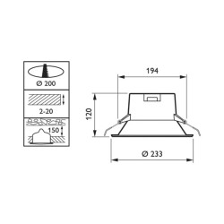 Downlight LED Philips Ledinaire 18W DN060B . DLPHIL-18-DN060B