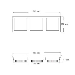 Spot LED Cree-COB Madison Orientable 3x10W LIFUD . spot led orientable encastrable . FMLD-CC-3X10  .  Spot led plafond