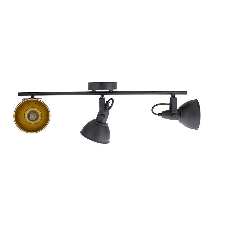 Lampe Plafond Orientable Emer 3 Spots Noir , Eclairage plafond E14