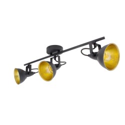 Lampe Plafond Orientable Emer 3 Spots Noir , Eclairage plafond E14