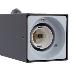 Balise Augusta Noire avec Détecteur de Mouvement PIR . Balise de jardin . balise led jardin . balise led E27 . BL-AG-NG-DT