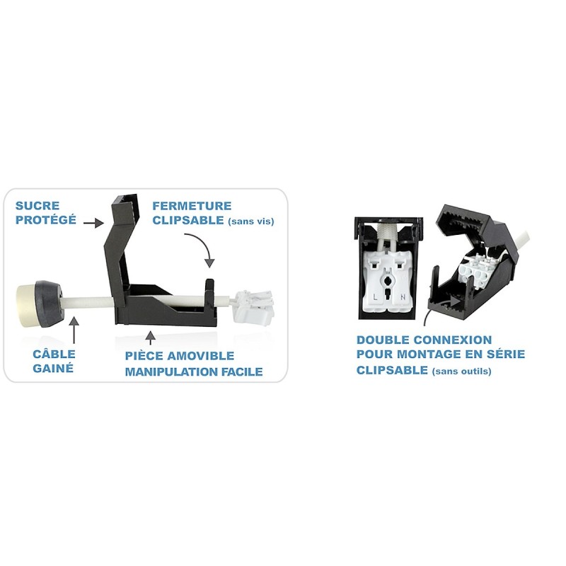 Douille ceramique GU10 CL2 automatique avec câble