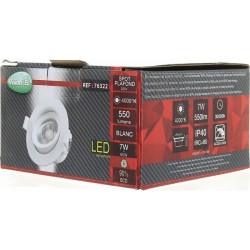 Spot LED encastrable et orientable 230V 7W 550lm 4000°K blanc