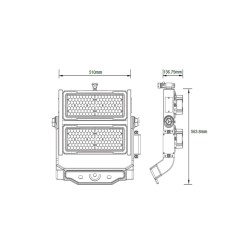 Projecteur LED Stadium SAMSUNG 500W 130lm/W Mean Well Dimmable . FC-LED-SMG-500W-170-NVNT