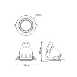 Projecteur LED Rond Orientable Samsung 38W Noir FLDDC-38-N Spot LED orientable