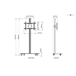 support ecran à roulette,tablette,BT8505,PIED DE SOL POUR ECRAN,
support tv sur pied orientable,Support mobile