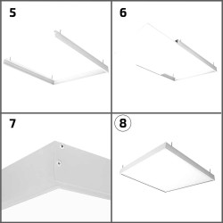 Kit en saillie pour Panneau LED 120x30 , KIT_SUP-12030 Encastrés , Kit en saillie pour panneaux