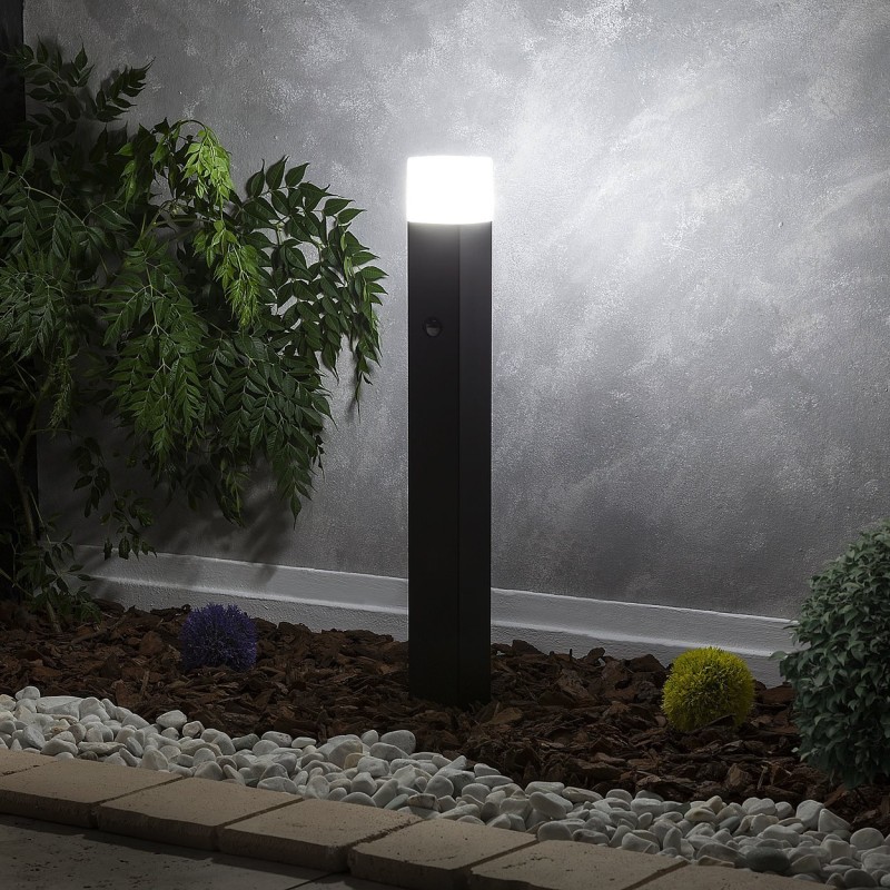 alise Augusta Noire avec Détecteur de Mouvement PIR . Balise de jardin . balise led jardin . balise led E27 . BL-AG-NG-DT