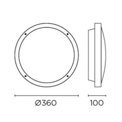 Plafonnier LED Opal 22.3W IP65 Dimmable Dali LEDS-C4 , 15-E053-14-CL , 15-E053-14-CL , plafonnier exterieur