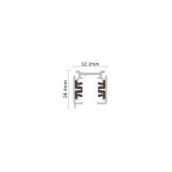 Rail Triphasé 2 mètres pour Spots LED Triphasé .   KM-CTFL-2M
