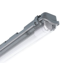 Réglette Étanche Slim pour un Tube LED 600mm PC/PC Connexion Latérale,63119 ,PEP1TL-SLM-600,reglette vide led,