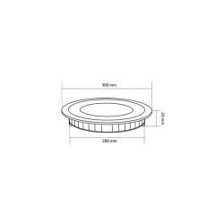 Dalle LED Ronde Extra-Plate 24W Coupe Ø 289 mm,PX-PBD-24R,eclairage plafond, dalle led 120°