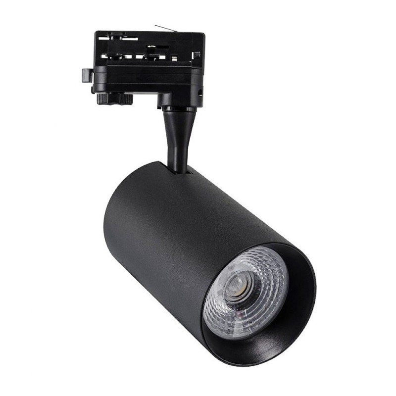 Spot LED Vulcan 30W Noir pour Rail Triphasé , FL-DNG-CM-30, eclairage magasin,