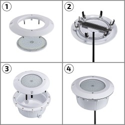 Ampoule LED Slim PAR56 Submersible IP68 RGB 12V AC 35W,DSC-PSCN-LDPR56-35-RGB,eclairage piscine,