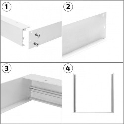 Panneau LED 40W 120x30cm 4000lm (UGR17) + Kit en Saillie,PNL-120X30-40W-KT-SPRFC