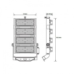 Projecteur LED Stadium, 1000W , FC-LED-SMG-1000W-130-MN, projecteur led puissant, éclairage de rue puissant,