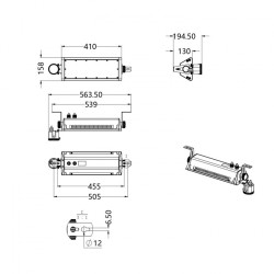 Cloche Linéaire LED LUMILEDS 100W IP65 150lm/W,
cloche led lineaire,CMP-LNL-100W-65-100-BN,eclairage industriel,