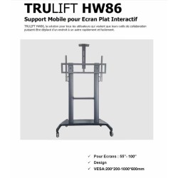 TRULIFT HW86,chariot mobile ecran tactile, support ecran à roulette