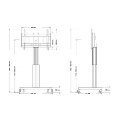 Chariot mobile motorisé pour écran 42 à 100",SCETAVB,support écran mobile,
support ecran numerique,