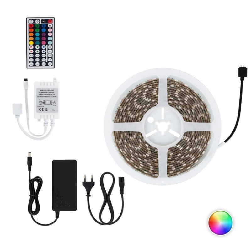 Kit Ruban LED 60LED/m 5m IP65 RGB avec Télécommande, SJ-RGT-5050-72-RGB,