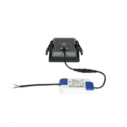 DWLGHT-NW-R-CDRD-10-90,Downlight LED SAMSUNG New Aero Slim Carré 120lm/W 10W Microprismatique (URG17) LIFUD Coupe 85x85mm